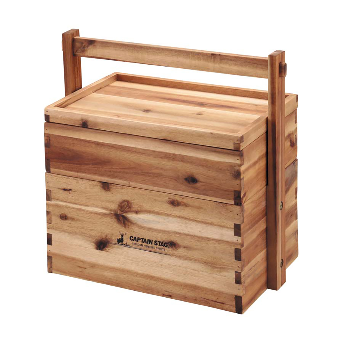 CSクラシックス 木製おかもち2段(フタ付) - アウトドア・キャンプ用品