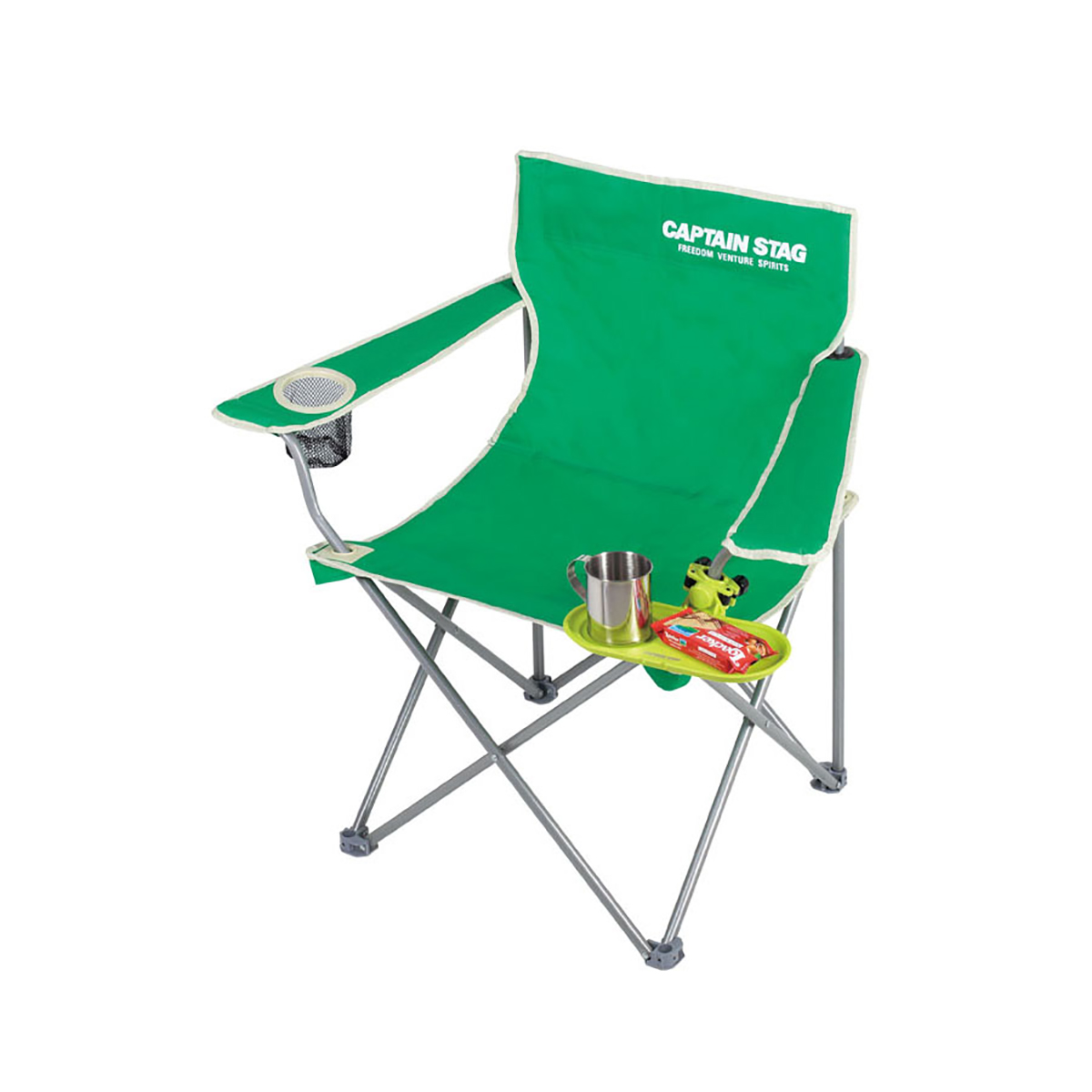 チェア用サイドトレー (グリーン) - アウトドア・キャンプ用品