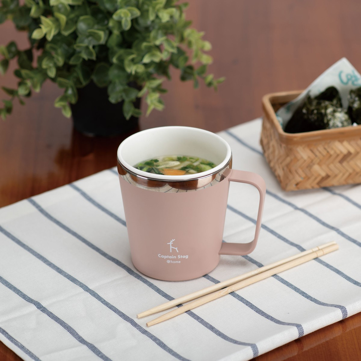 CAPTAINSTAG @home真空二重ヌードルインマグ450（ピンク