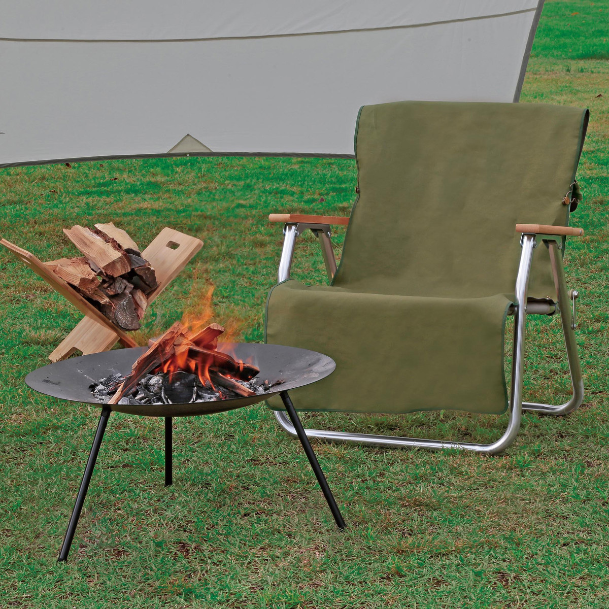 FIRE PROOF チェア用カバー（オリーブ） - アウトドア・キャンプ用品