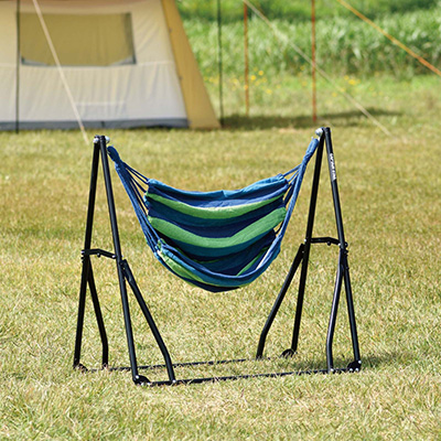 スチールポール 3WAYハンモックセット(グリーン・ブルー) - アウトドア