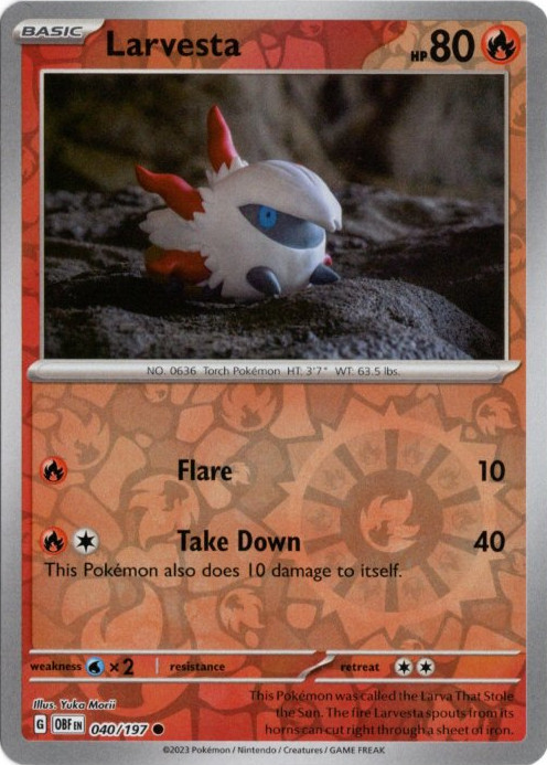 メラルバ 海外版 英語版 リバホロ Larvesta - 040/197 -【Card Chicken】