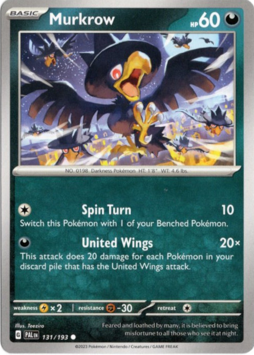 ヤミカラス 海外版 英語版 Murkrow - 131/193 -【Card Chicken】