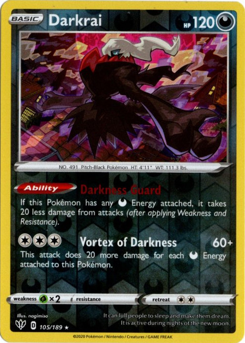 ダークライ 海外版 英語版 リバホロ Darkrai - 105/189 -【Card Chicken】