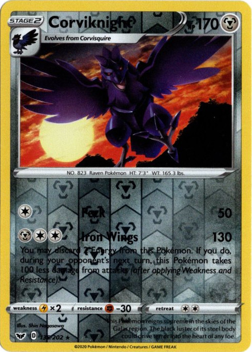 アーマーガア 海外版 英語版 リバホロ Corviknight - 135/202 -【Card