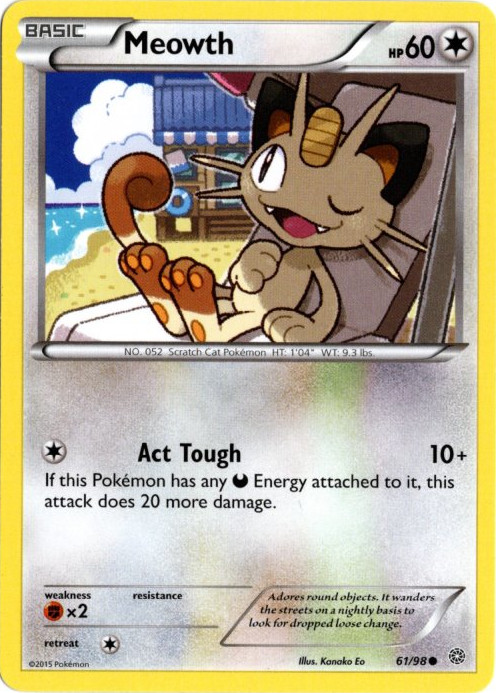ニャース 海外版 英語版 Meowth - 61/98 -【Card Chicken】