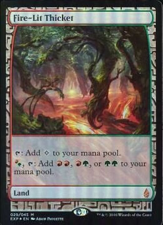 EX](FOIL)火の灯る茂み/Fire-Lit Thicket《英語》【EXP】