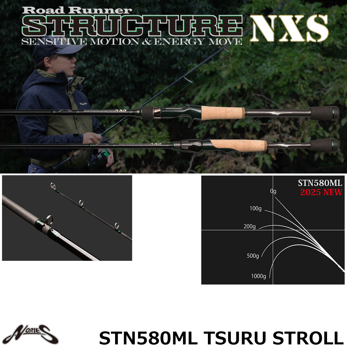 ノリーズ ロードランナー・ストラクチャーNXS STN580ML ツルストロール