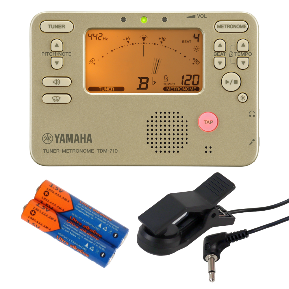 チューナー メトロノーム ヤマハ YAMAHA TDM-710GL ゴールド 電池
