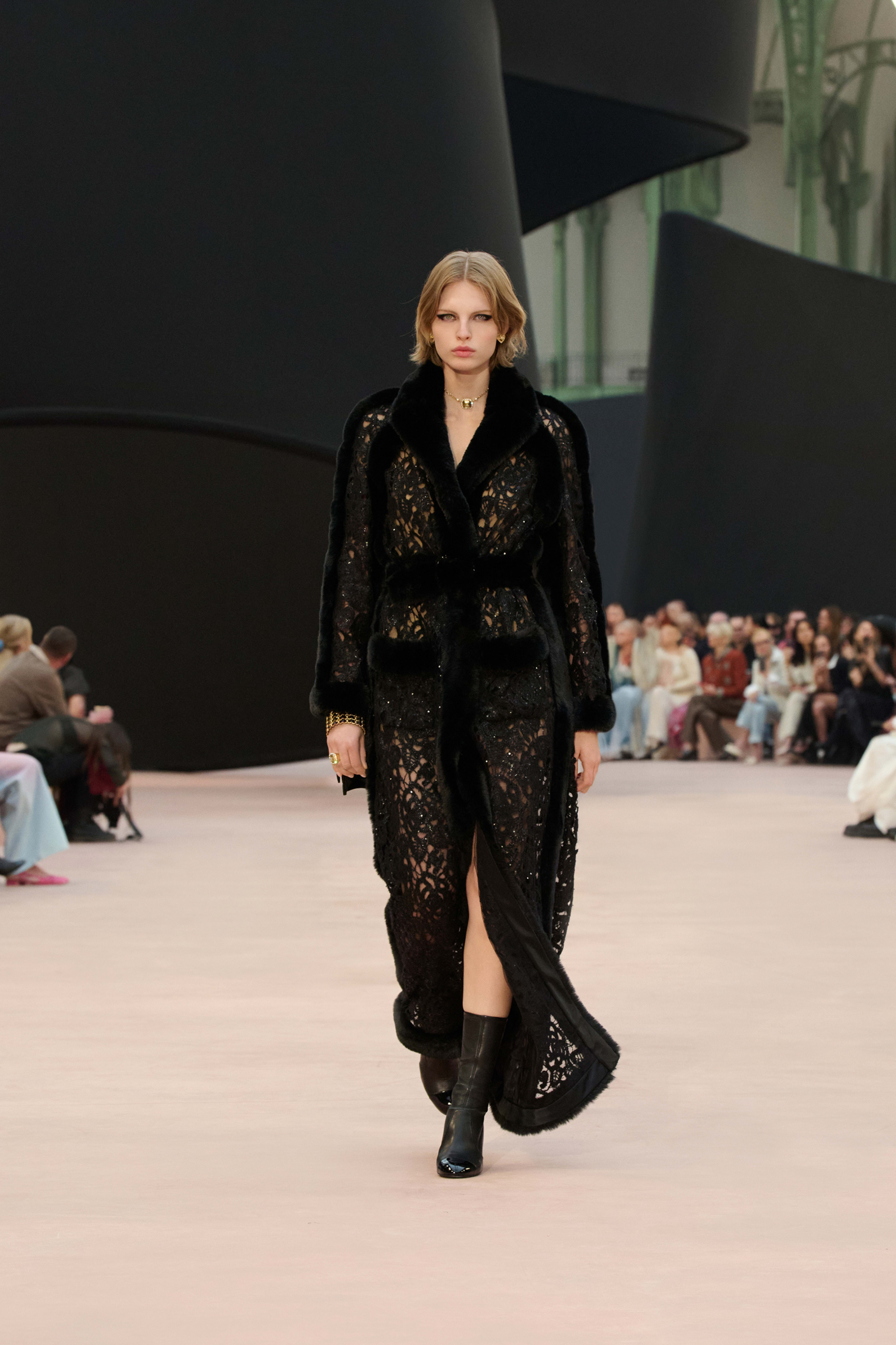 コート - スパンコール エンブロイダリー クロシェ ギピュール