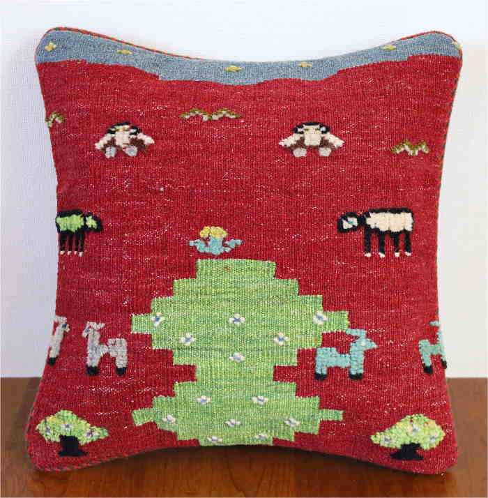 ギャッベキリムクッションカバー｜手織ラグの店クラフトワーク