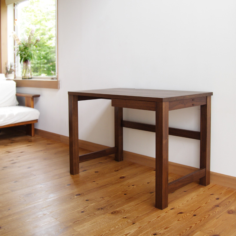 家具工房クラポ・ウォールナットデスク（幅100cm奥行き60cm）サイド