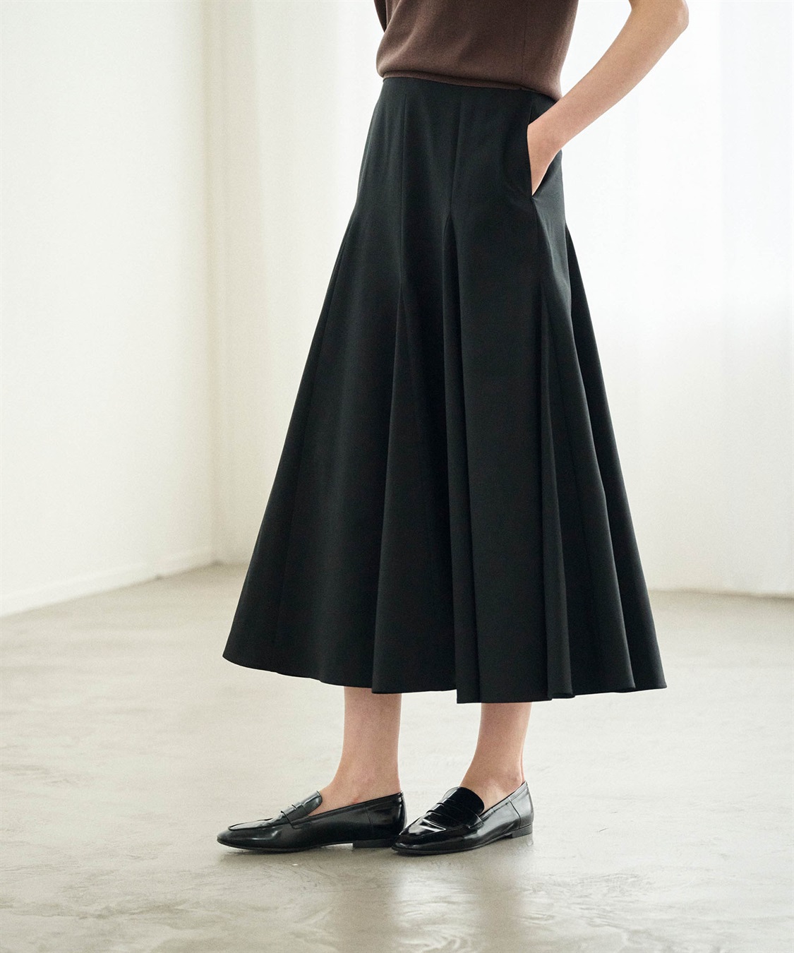 ウォッシャブルマチフレアスカート【CLEAN MOTION】 N.O.R.C｜クロス