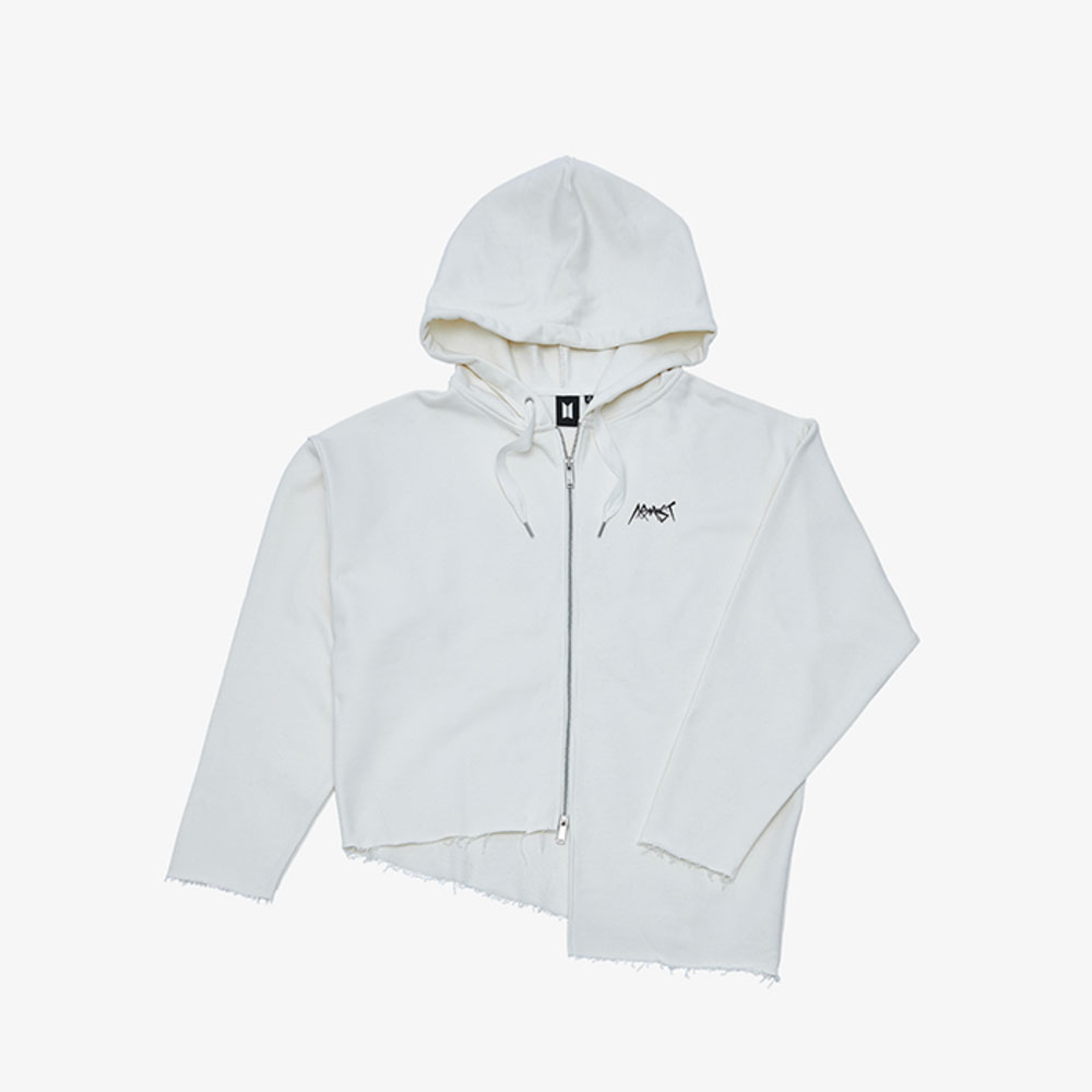 BTS JUNG KOOK ARMYST ZIP-UP HOODY WHITE - A-KPOP