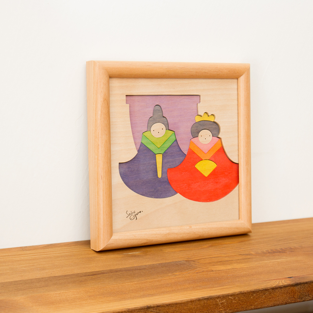 銀杏びな（組み木絵）【小黒三郎の組み木絵】【KP143】 | ANDCHILD