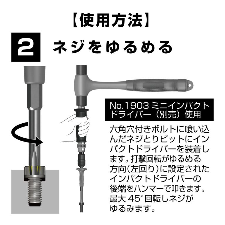 六角ネジとりビット（取替用） H2mm用 | ANEXブランドのドライバー