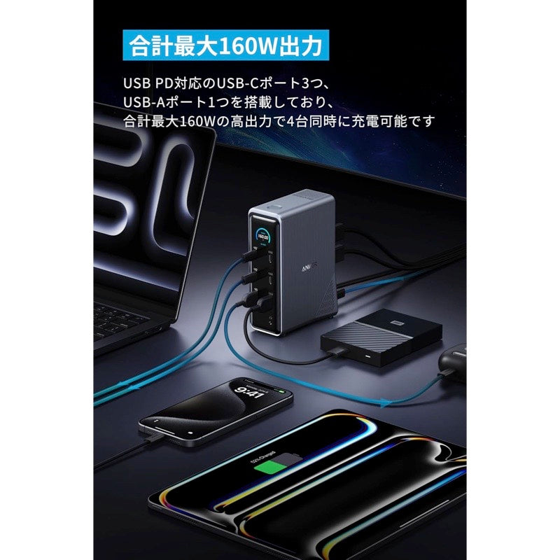 Anker Prime ドッキングステーション (14-in-1, Dual Display, 160W