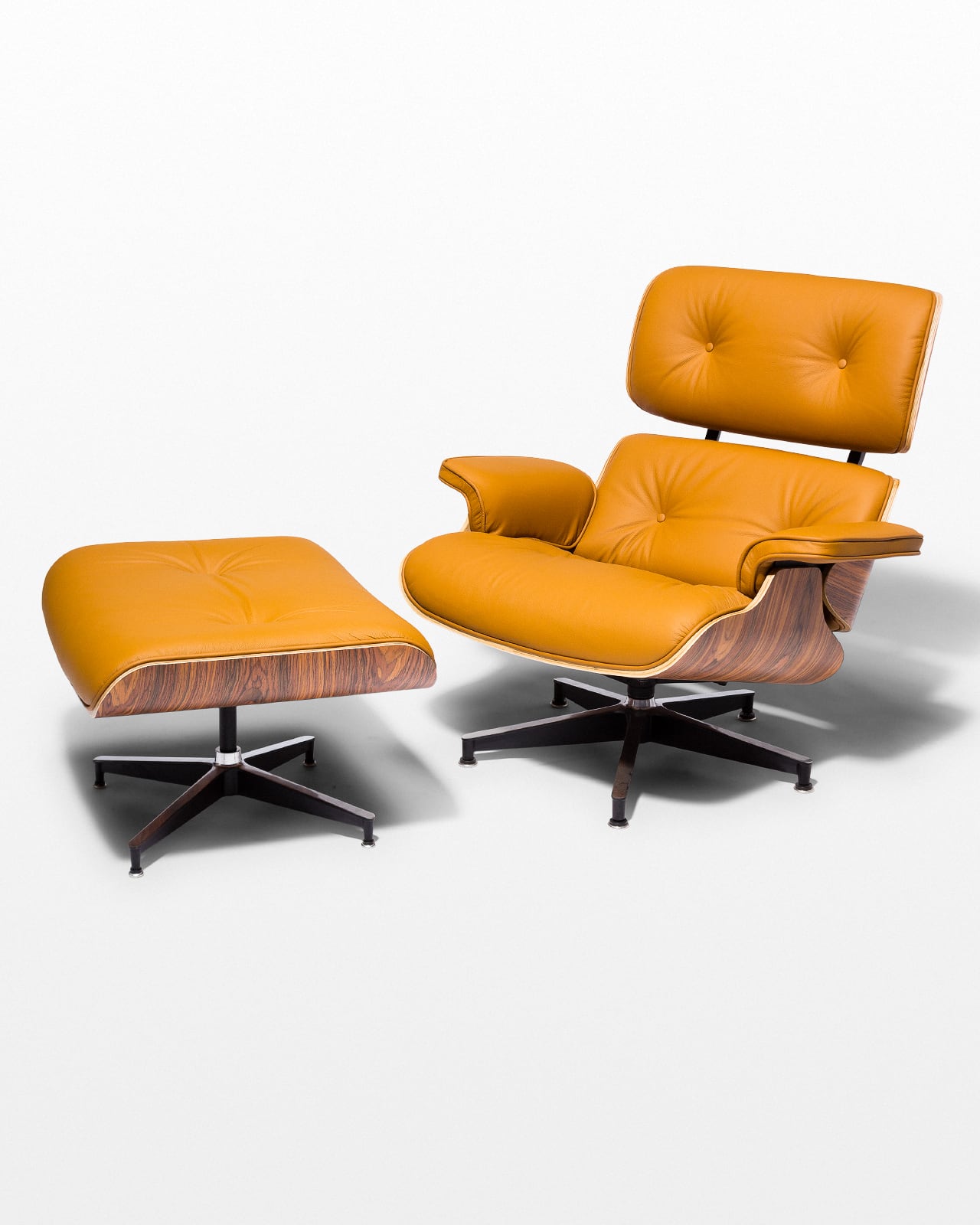 CH588 Brown Eames-Style Lounge Chair and Ottoman Prop Rental