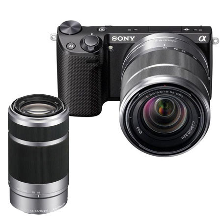 Sony Alpha NEX-5R Camera Kit & Sony 18-55mm Lens, Black, Bundle w