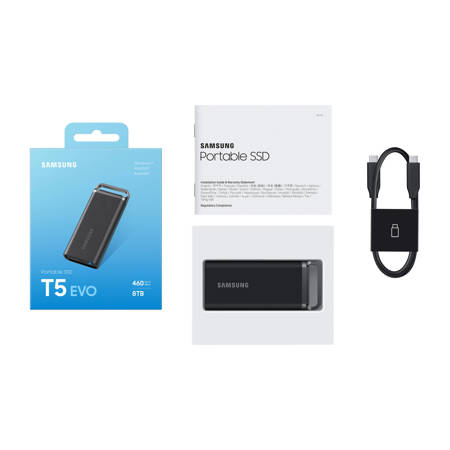 Samsung T5 EVO USB 3.2 Gen 1 Portable External SSD, Black