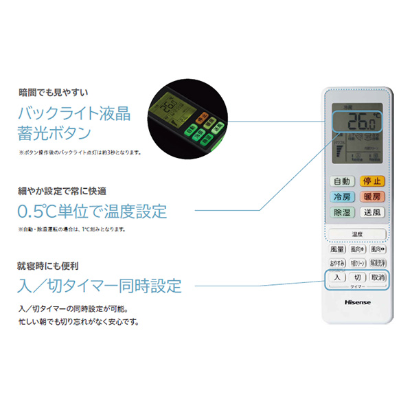 HA-S22F-W ハイセンス ルームエアコン Sシリーズ スタンダード 主に6畳