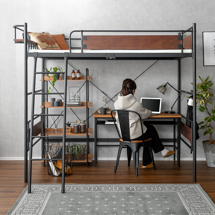 ヴィンテージデザインロフトベッド NORMAN〔ノーマン〕 セミダブル