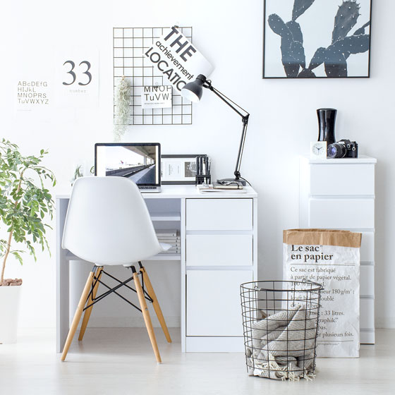 シンプルなホワイトデスク blanc(ブラン) | 家具・インテリア通販