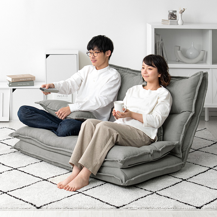 3WAYワイドリクライニング座椅子 伸ばせる低反発クッション FEEL