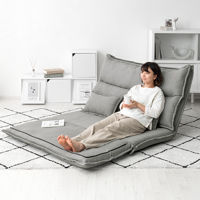 3WAYワイドリクライニング座椅子 伸ばせる低反発クッション FEEL