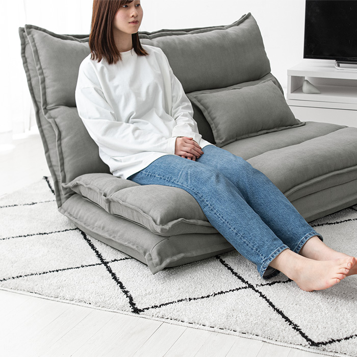 3WAYワイドリクライニング座椅子 伸ばせる低反発クッション FEEL