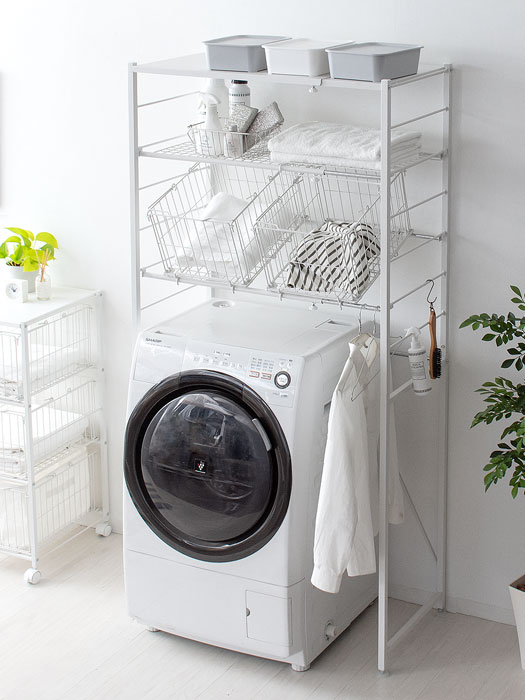 伸縮ランドリーラック LESTER (レスター) カゴタイプ | 家具