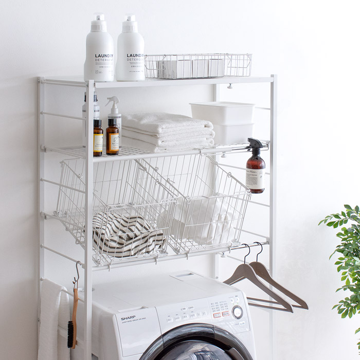 伸縮ランドリーラック LESTER (レスター) カゴタイプ | 家具