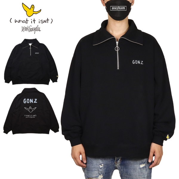 ハーフ ZIP BIG トレーナー 2H7-63324 トレーナー スウェット|(What it