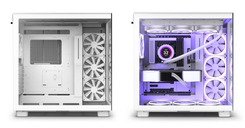 NZXT H9 Flow White 2層構造ミドルタワーPCケース ホワイト｜CM-H91FW