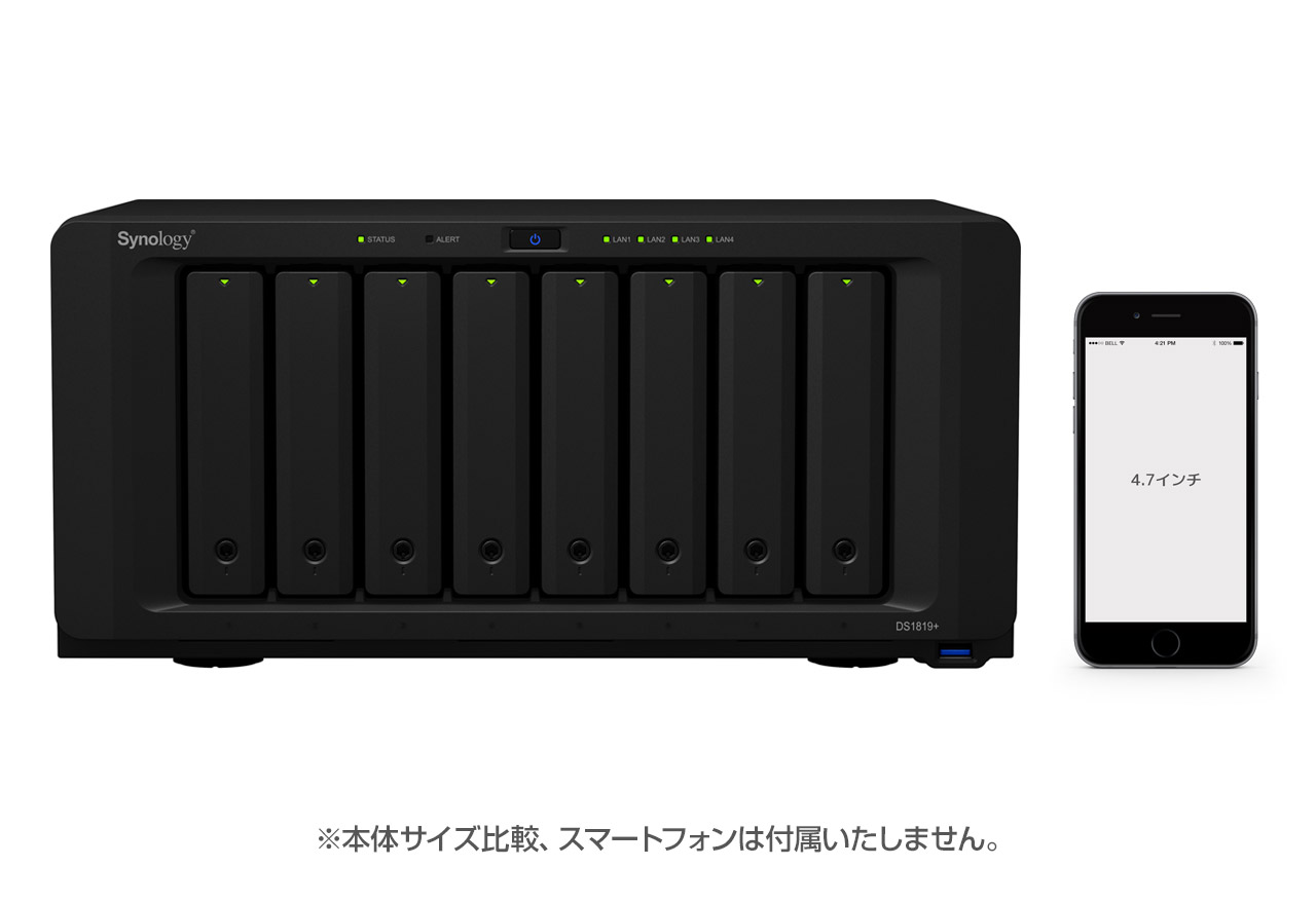 DiskStation DS1819+ | Synology ビジネス向け 8ベイオールインワンNAS