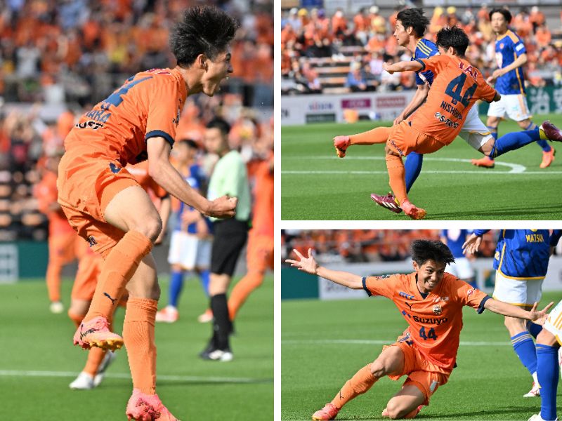 清水エスパルスの17歳西原源樹が決めた“ゴラッソ”を連続写真で振り返り