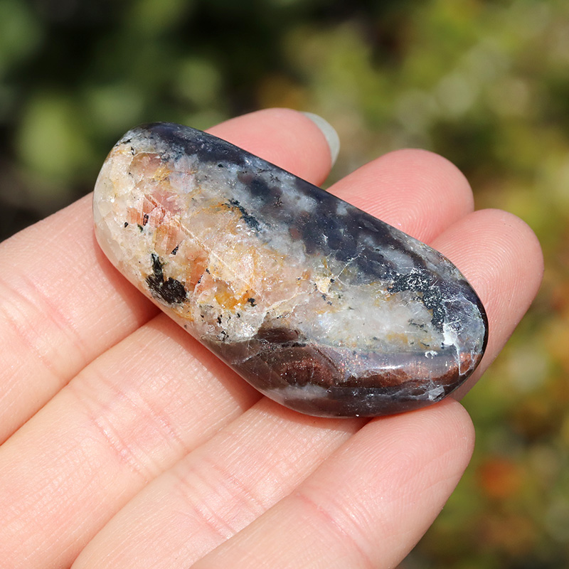 アイオライトサンストーン磨き-014水晶クラスター、天然石ビーズの