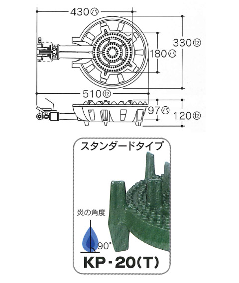 鋳物コンロ 2連コンロ(種火付)LPガス※メーカー直送品 - 大工道具・金物