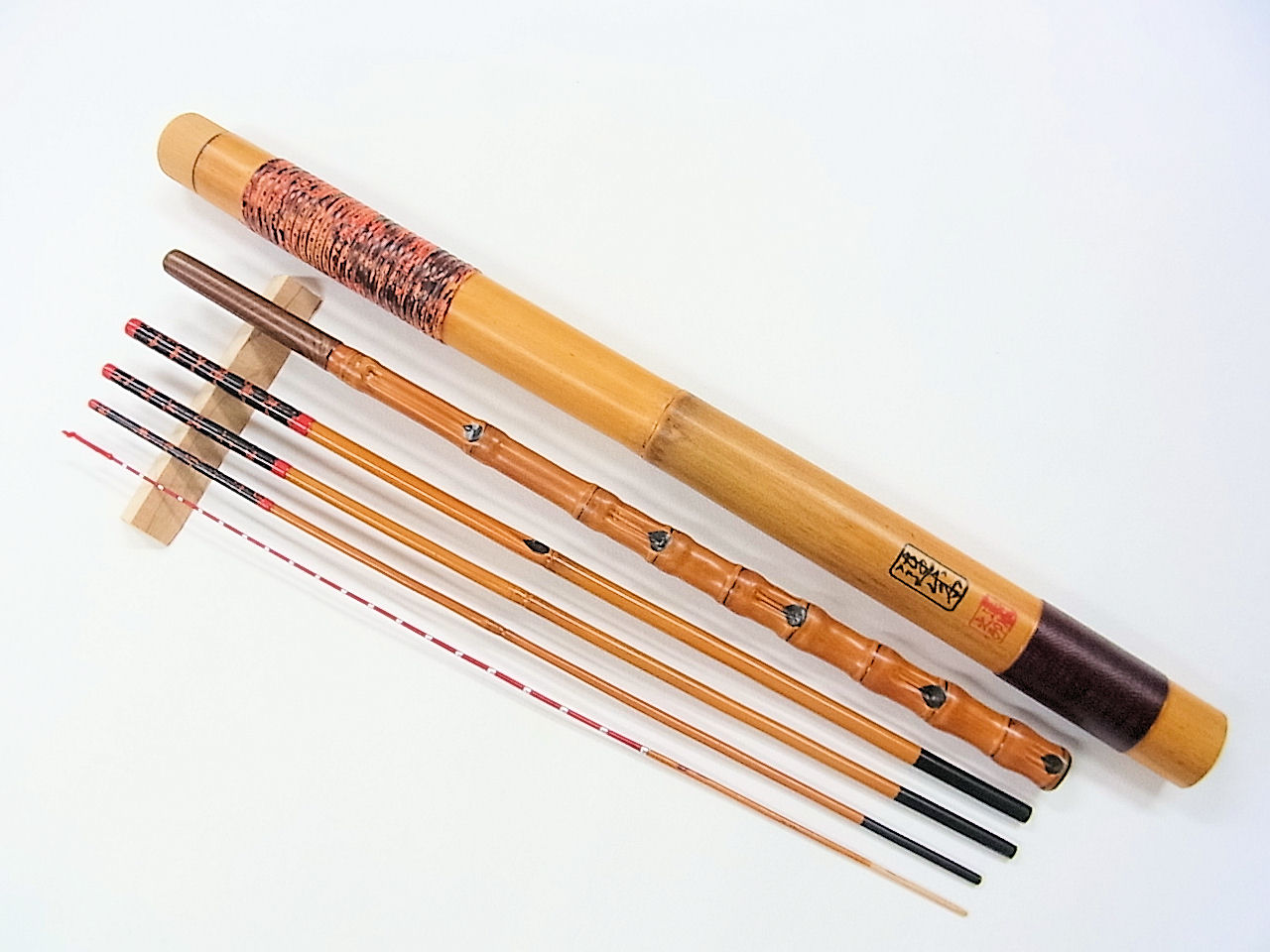 感謝価格！タナゴ用和竿（真竹削り穂、布袋竹握り、矢竹）5本継ぎ