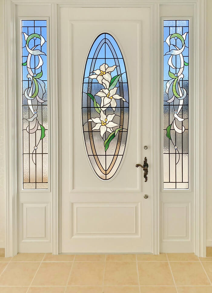花・植物・風景のデザイン-047「ユリ」| ステンドグラスバロック