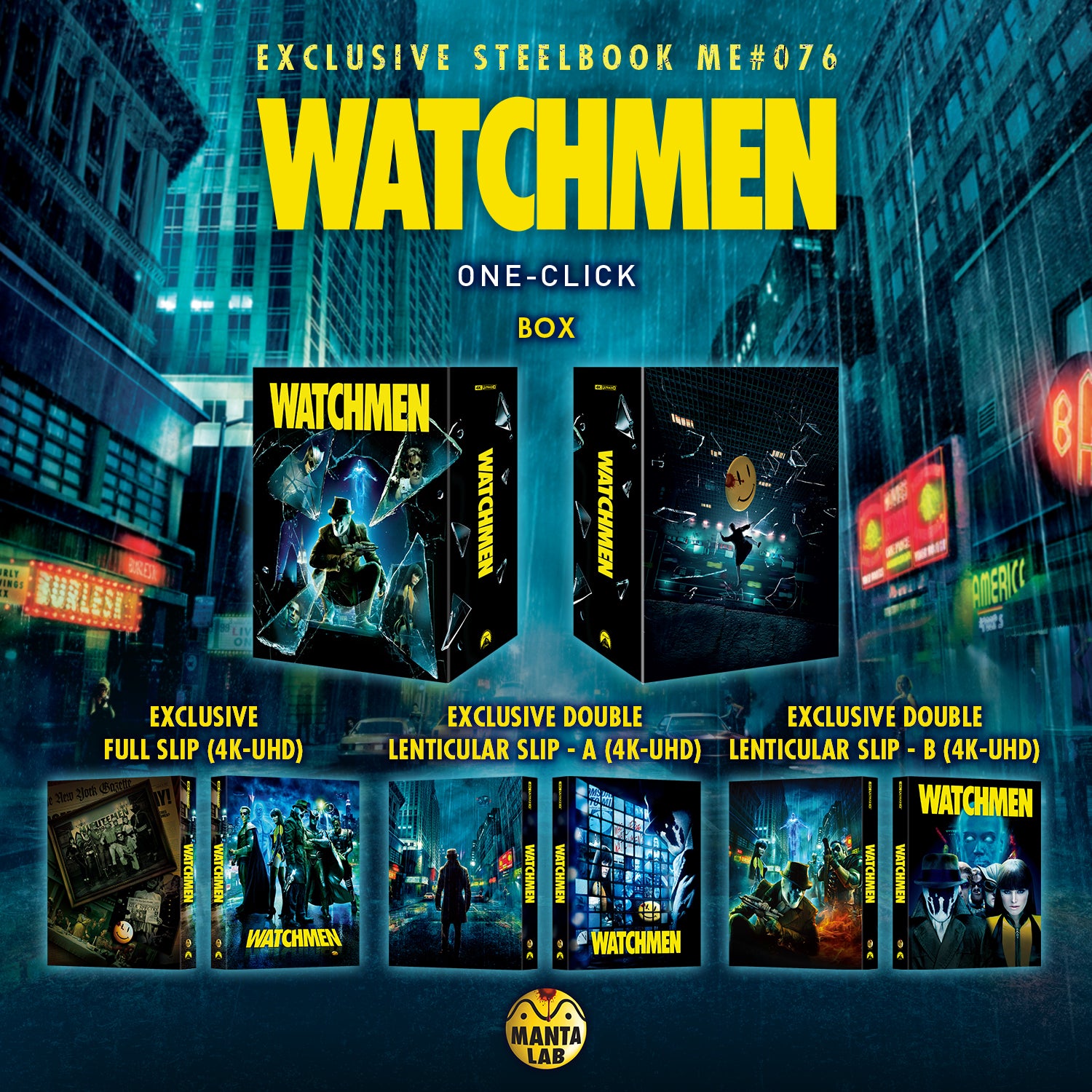 Watchmen 4K Blu-ray Steelbook Manta Lab Exclusive ME#76 One Click