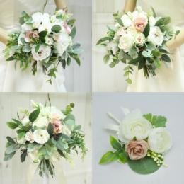 INFINITY / 造花クラッチブーケ34白緑