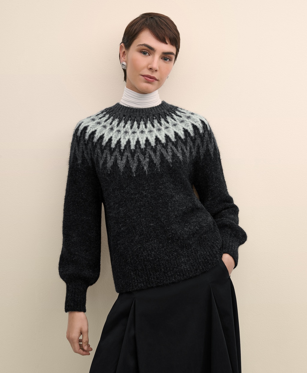 アルパカ／ウール フェアアイル クルーネックセーター | Brooks