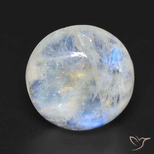 15.15カラットの天然青みがかったホワイトレインボームーンストーン