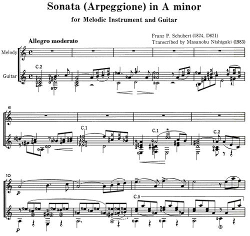 現代ギター | 【楽譜】シューベルト：旋律楽器とギターのための