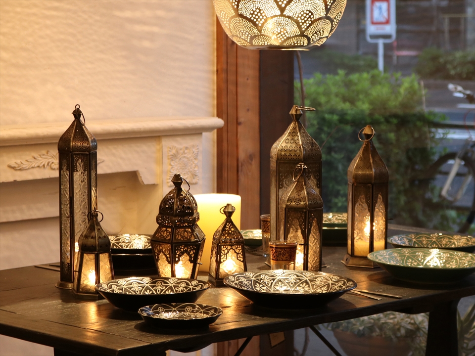 モロッコランタン・キャンドルホルダー 高さ24cm オリエンタルランプ6