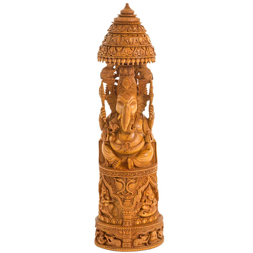 木彫りのガネーシャ神像 | ガネーシャ神と開運グッズ