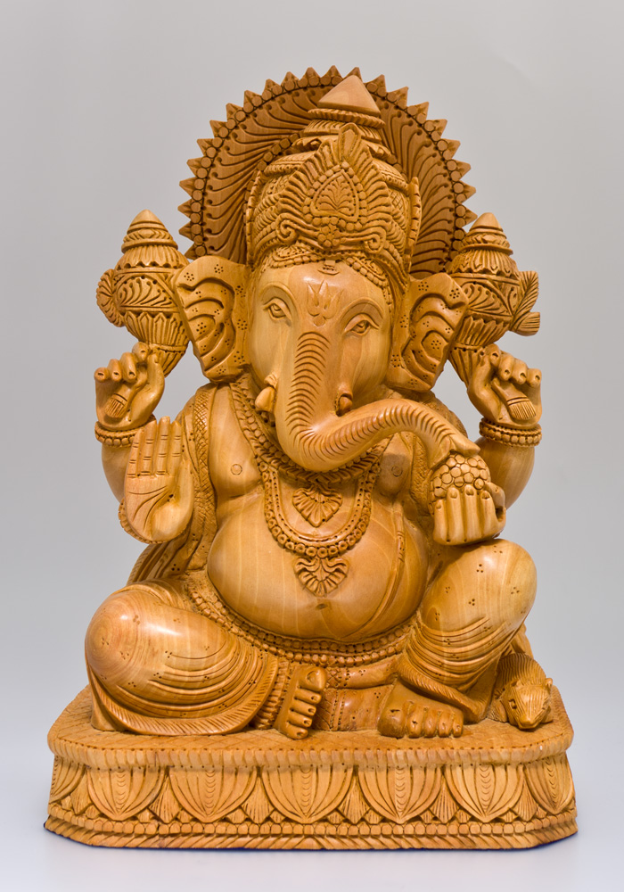 木彫りガネーシャ神像 | ガネーシャ神と開運グッズ