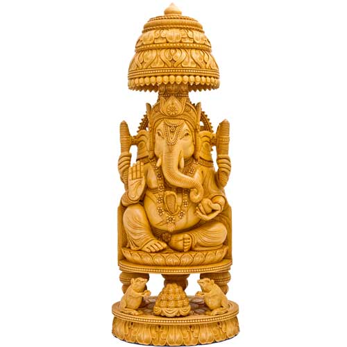 木彫りのガネーシャ神像 | ガネーシャ神と開運グッズ