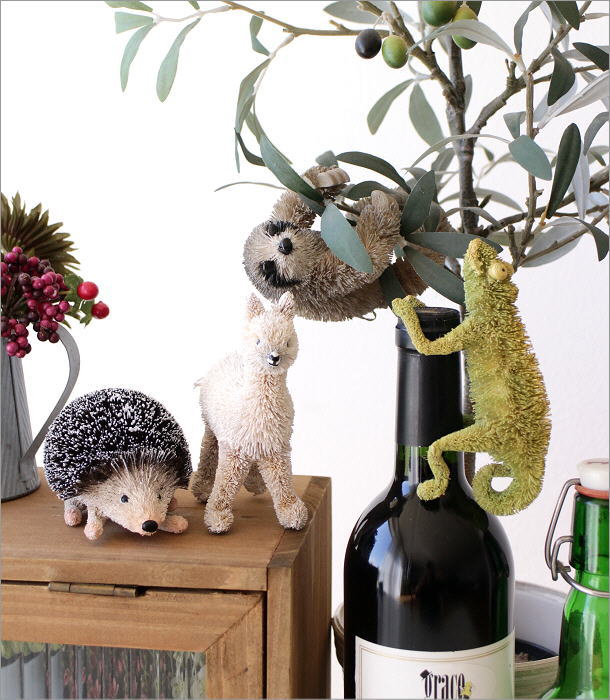 たわし アニマル アルパカ 置物 オブジェ おしゃれ かわいい 小さい